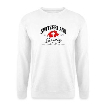 Switzerland - Alpen - Schweiz - Suisse - Zürich - Unisex Pullover - Weiß - Vorne - Alina (178cm) & Michal (187cm)