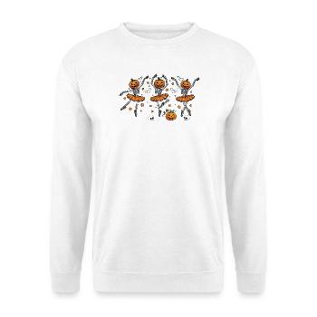 Ballett-Kürbisskelett Halloween - Unisex Pullover - Weiß - Vorne - Alina (178cm) & Michal (187cm)