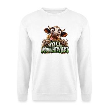 Voll Muuhhtviert Kuh Cartoon - Unisex Pullover - Weiß - Vorne - Alina (178cm) & Michal (187cm)