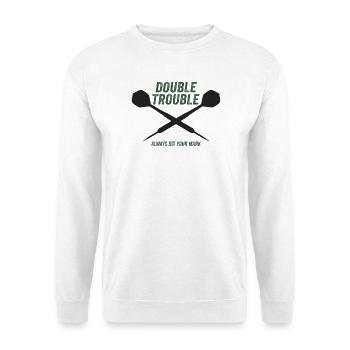 Darts :Double Truble - Unisex Pullover - Weiß - Vorne - Alina (178cm) & Michal (187cm)