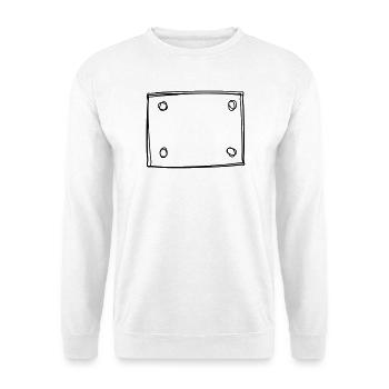 Startnummer handgezeichnet - Unisex Pullover - Weiß - Vorne - Alina (178cm) & Michal (187cm)
