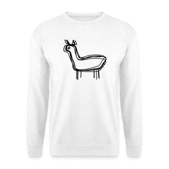 Alpaka handgezeichnet - Unisex Pullover - Weiß - Vorne - Alina (178cm) & Michal (187cm)