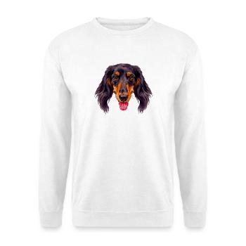 Wasserfarben-windhundgesicht - Unisex Pullover - Weiß - Vorne - Alina (178cm) & Michal (187cm)