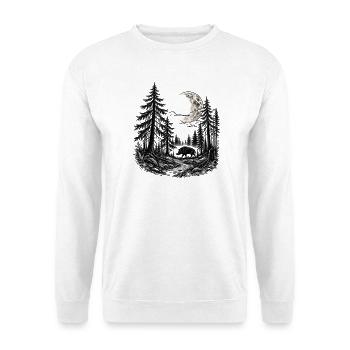 Mystischer Wald - Unisex Pullover - Weiß - Vorne - Alina (178cm) & Michal (187cm)