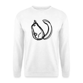 Eichhörnchen handgezeichnet - Unisex Pullover - Weiß - Vorne - Alina (178cm) & Michal (187cm)