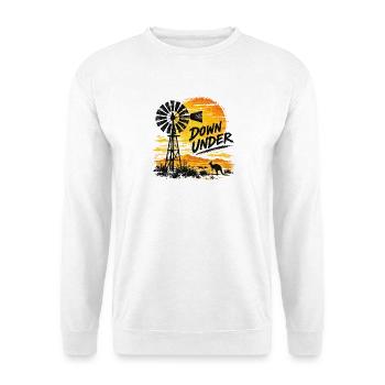 Australia - Down Under - Australien - Windrad - Unisex Pullover - Weiß - Vorne - Alina (178cm) & Michal (187cm)