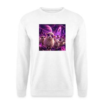 Spacesheep - Unisex Pullover - Weiß - Vorne - Alina (178cm) & Michal (187cm)