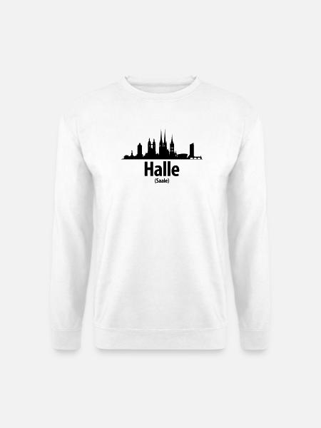 Halle Skyline - Unisex Pullover - Weiß