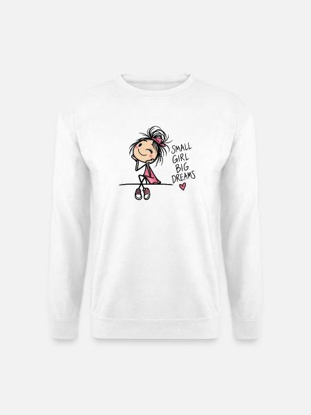 "Small girl big dreams" - Unisex Pullover - Weiß