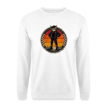  Katze Ska-Reggae Rockmusik Ska-Punk - Unisex Pullover - Weiß - Vorne - Alina (178cm) & Michal (187cm)