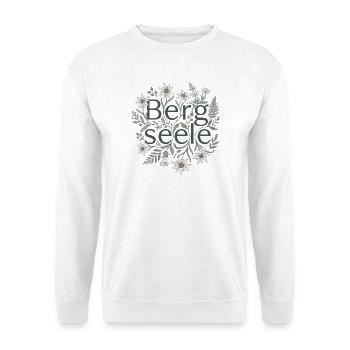 Bergseele Alpenblumen Wandern Berge Natur - Unisex Pullover - Weiß - Vorne - Alina (178cm) & Michal (187cm)