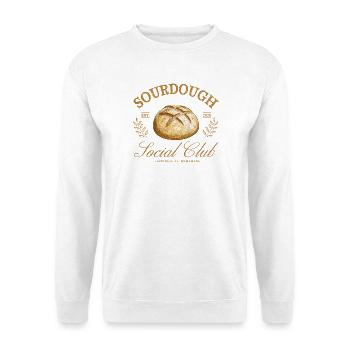 Sourdough Social Club – Sauerteig Design - Unisex Pullover - Weiß - Vorne - Alina (178cm) & Michal (187cm)