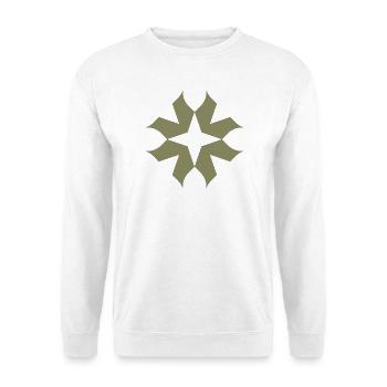 Olive Star Mandala - Unisex Pullover - Weiß - Vorne - Alina (178cm) & Michal (187cm)