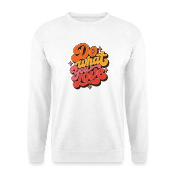Do What You Love Tu Was Du Liebst Retro Vintage - Unisex Pullover - Weiß - Vorne - Alina (178cm) & Michal (187cm)