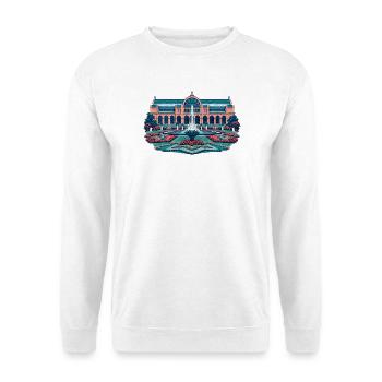 Flora Köln Risograph - Unisex Pullover - Weiß - Vorne - Alina (178cm) & Michal (187cm)