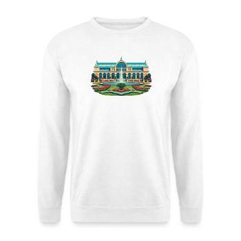 Flora Köln Retro - Unisex Pullover - Weiß - Vorne - Alina (178cm) & Michal (187cm)
