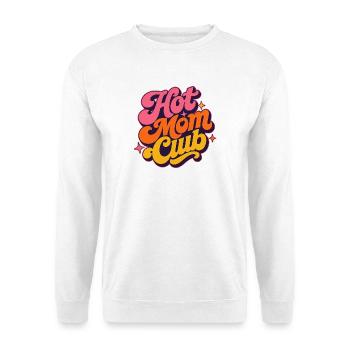Hot Mom Club Muttertag Mama Retro Groovy Geschenk - Unisex Pullover - Weiß - Vorne - Alina (178cm) & Michal (187cm)