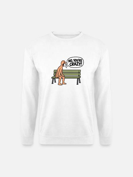 Lustiger verrückter Cartoon – Witz über imaginäre Freunde - Unisex Pullover - Weiß