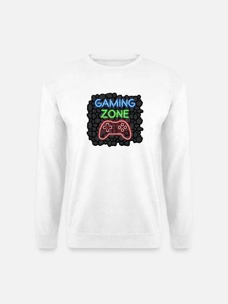 Gaming Zone Design für Gamer Zocker - Unisex Pullover - Weiß