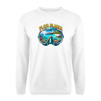 Playa Blanca Lanzarote Tauchen Schnorcheln Urlaub - Unisex Pullover - Weiß - Vorne - Alina (178cm) & Michal (187cm)