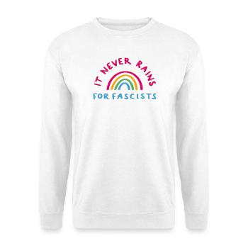 It never rains for Fascists - Unisex Pullover - Weiß - Vorne - Alina (178cm) & Michal (187cm)