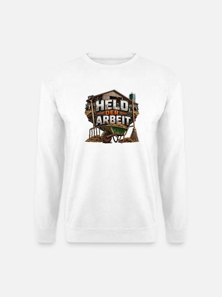 Held der Arbeit Bauernhofmotivation - Unisex Pullover - Weiß