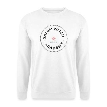 Salem Hexenakademie Emblem - Unisex Pullover - Weiß - Vorne - Alina (178cm) & Michal (187cm)