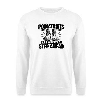 Podologen Fußarzt Podologie Medizinstudent - Unisex Pullover - Weiß - Vorne - Alina (178cm) & Michal (187cm)