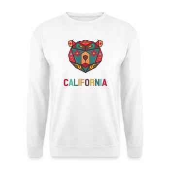 Kalifornien Bärenkopf Geometric California USA - Unisex Pullover - Weiß - Vorne - Alina (178cm) & Michal (187cm)