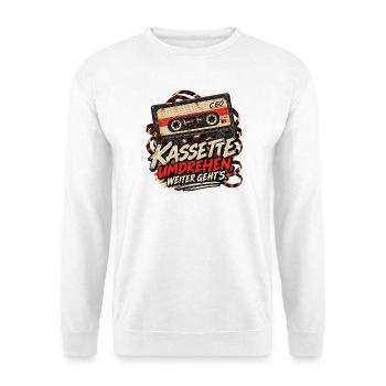 Kassette - Unisex Pullover - Weiß - Vorne - Alina (178cm) & Michal (187cm)