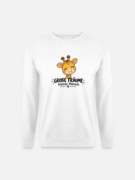 Giraffe Großträume Kleiner Mensch - Unisex Pullover - Weiß