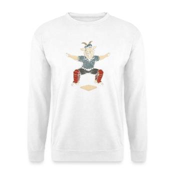 Baseball Schiedsrichter Ziege Safe Zeichen Herren - Unisex Pullover - Weiß - Vorne - Alina (178cm) & Michal (187cm)