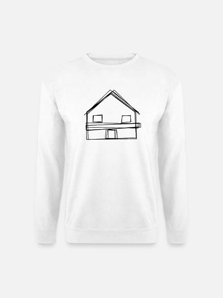 Berghütte handgezeichnet - Unisex Pullover - Weiß