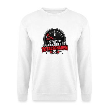 Benzinpreise Humor Design - Unisex Pullover - Weiß - Vorne - Alina (178cm) & Michal (187cm)