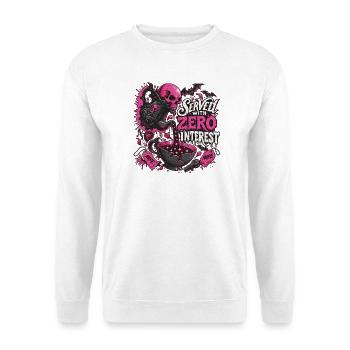 Kaffee Totenkopf Pink Gothic - Unisex Pullover - Weiß - Vorne - Alina (178cm) & Michal (187cm)