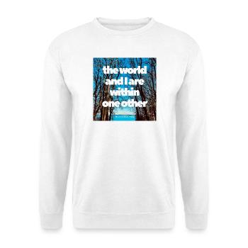 the world and I - Unisex Pullover - Weiß - Vorne - Alina (178cm) & Michal (187cm)