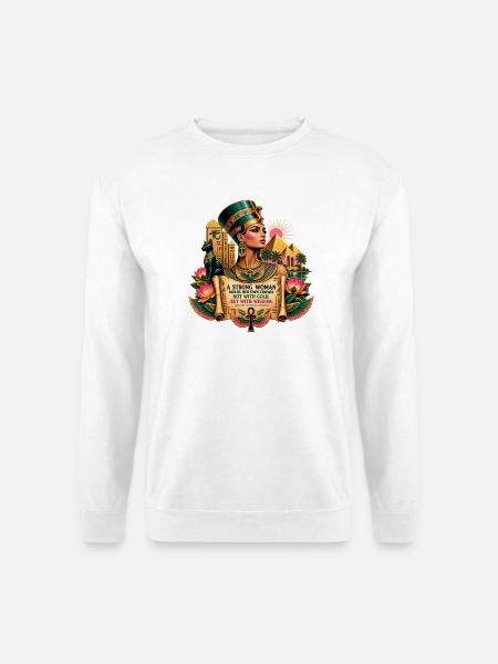 Nofretete – A Strong Woman - Unisex Pullover - Weiß