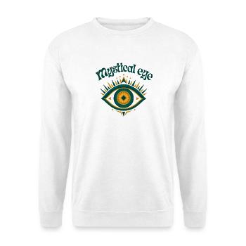 Mystisches Auge - Unisex Pullover - Weiß - Vorne - Alina (178cm) & Michal (187cm)