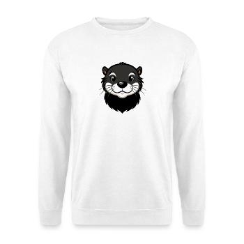 Süßer Otter - Unisex Pullover - Weiß - Vorne - Alina (178cm) & Michal (187cm)