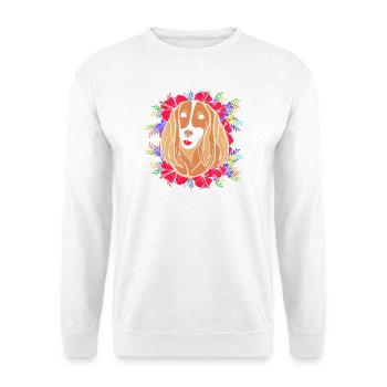 Cocker Spaniel - Unisex Pullover - Weiß - Vorne - Alina (178cm) & Michal (187cm)
