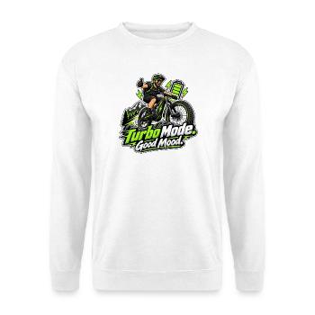 E-Bike Turbo - Unisex Pullover - Weiß - Vorne - Alina (178cm) & Michal (187cm)
