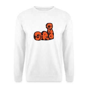 Stark, ein gezogenes Wort - Unisex Pullover - Weiß - Vorne - Alina (178cm) & Michal (187cm)