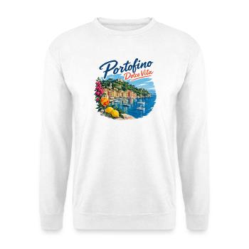 Portofino Dolce Vita Küste - Unisex Pullover - Weiß - Vorne - Alina (178cm) & Michal (187cm)