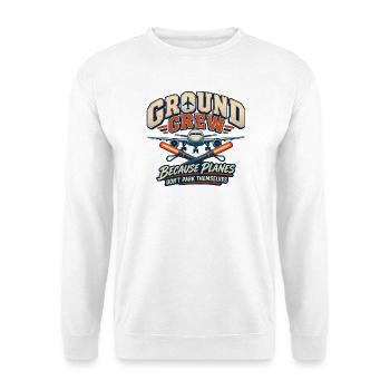 Lustige Bodencrew Luftfahrt - Unisex Pullover - Weiß - Vorne - Alina (178cm) & Michal (187cm)