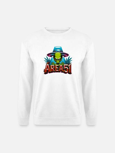Alien Area51 Retro-Graffiti - Unisex Pullover - Weiß