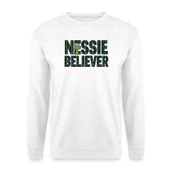 Nessie Believer - Unisex Pullover - Weiß - Vorne - Alina (178cm) & Michal (187cm)