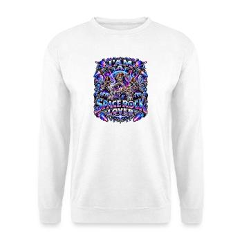 Space Rock Lover – Psychedelic Cosmic Rock Music  - Unisex Pullover - Weiß - Vorne - Alina (178cm) & Michal (187cm)
