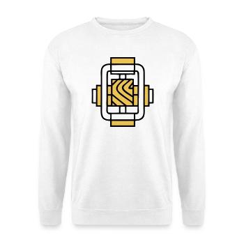 Schraubstock Holz Icon - Unisex Pullover - Weiß - Vorne - Alina (178cm) & Michal (187cm)