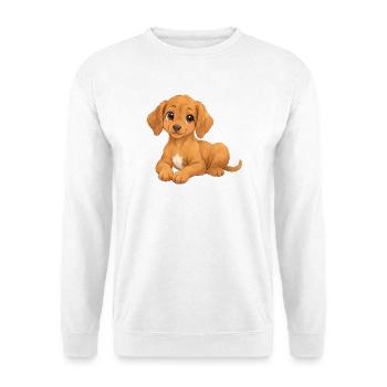 Rhodesian Ridgeback – süßer liegender Hundewelpe - Unisex Pullover - Weiß - Vorne - Alina (178cm) & Michal (187cm)