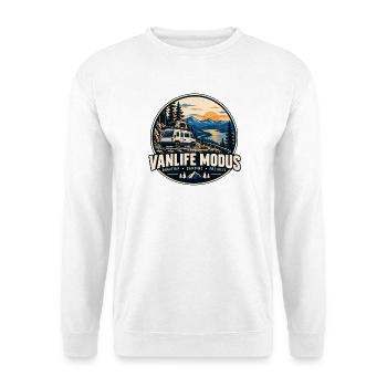 Vanlife Modus Schweden - Unisex Pullover - Weiß - Vorne - Alina (178cm) & Michal (187cm)